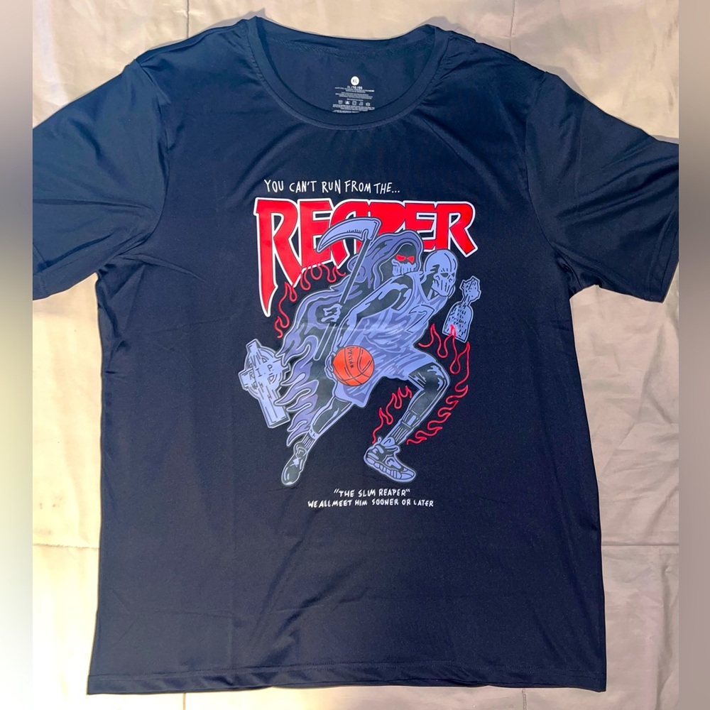 Black Short Sleeve NBA T-Shirt KEVIN DURANT Graphic “THE SLIM REAPER” Men’s XL